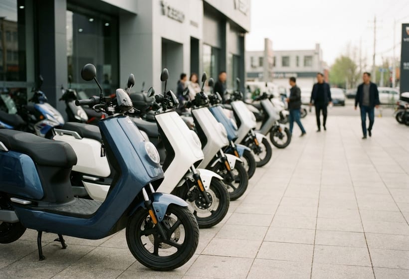 Reihe neuer E-Roller beim Händler